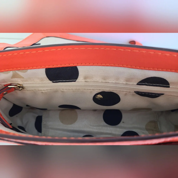 Kate Spade Neon Coral New York Flicker Ellie Patent Leather Clutch Crossbody Bag - Picture 8 of 10